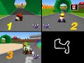 Mario Kart 64 Mario Raceway 3 Player Netplay Race 60fps