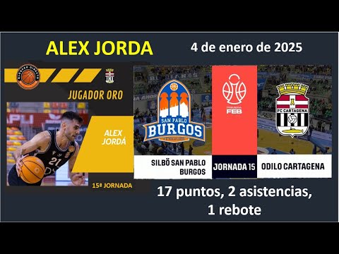 Alex Jordá #21: 17 Puntos SILBO SAN PABLO BURGOS vs ODILO CARTAGENA (4 enero 2025)