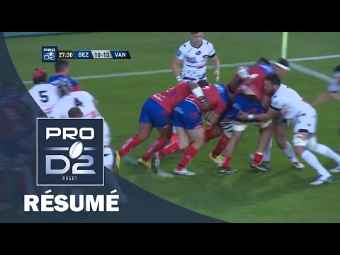 PRO D2 - Résumé Béziers-Vannes: 43-40 - J29 - Saison 2016/2017