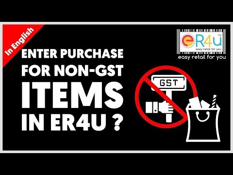 Enter Purchase for Non GST Items