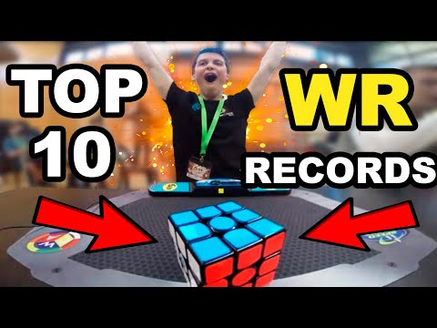 Top 10 WORLD records of the Rubik's Cube 3x3