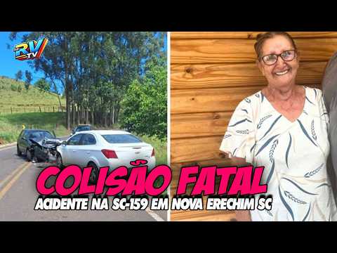 (( ACIDENTE FATAL )) Colisão entre dois carros termina em MORTE na SC-159 em Nova Erechim SC