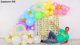 birthday decoration ideas at home 🌈 For children's photography 😉 balloon decoration ideas