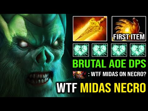 WTF First ITEM Midas Carry Necrophos | Powerful AoE Radiance Burn DPS Instant 1 Shot Dota 2