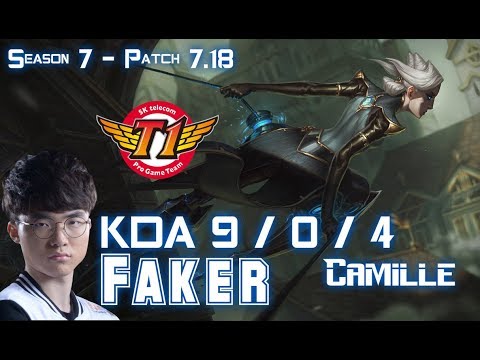 SKT T1 Faker CAMILLE vs KARTHUS Top - Patch 7.18 KR Ranked
