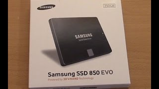 Unboxing SSD Festplatte, Samsung MZ-75E250B/EU EVO 850 interne SSD 250GB