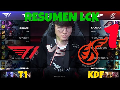 LCK  2023 | 1ERA PARTIDA T1 vs KDF 👊 FAKER SETT MID 😱| RESUMEN LOL