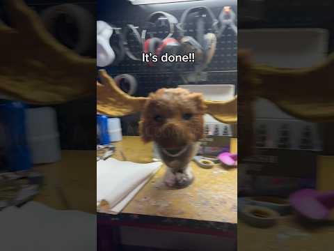 Pt.2 of making Perrine’s mask from Yaelokre!! #yaelokre #moose #animalmask #masks #therianmask