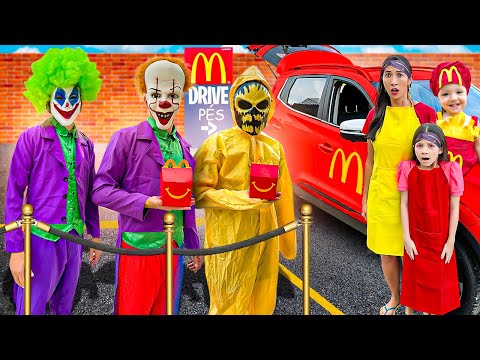WE TRANSFORMED THE CAR INTO MC DONALDS AND THE VILLAINS APPEARED ★ MASUDINHA FAMILY ★