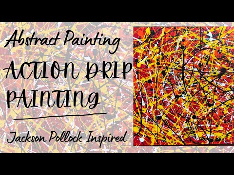 ACTION PAINTING | Jackson Pollock inspired | Drip Technique | Abstract Painting | Commissioned Work