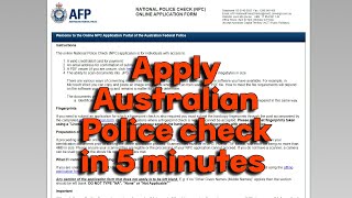 How To Apply for Australian Police Check/PCC for Job/Immigration/Citizenship Purpose