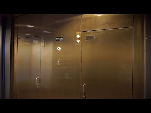 Amazing original 1965 KONE traction elevators with pop-out buttons @ Pohjantie 3, Espoo, Finland