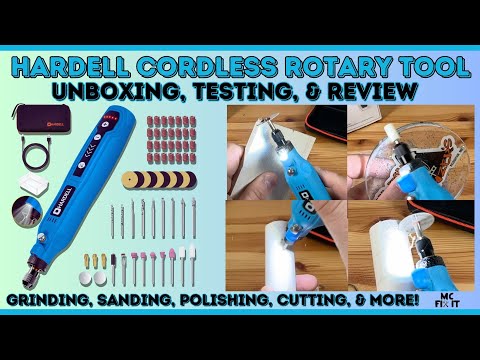 4V Cordless Rotary Tool Kit with 80Pcs, 4000mAh Long-lasting Battery, 6 Speeds 8000-28000RPM Rotary Tool with Digital Display for Cutting, Sanding, Polishing, Drilling, Engraving, DIY Crafts (Grey) video review thumbnail