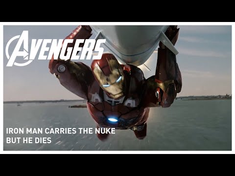 Iron Man Carries The Nuke... But He Dies (RECOLORED) | Marvel The Avengers (2012) movie clip