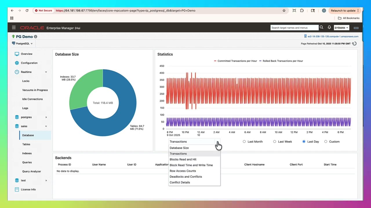 PostgreSQL Plugin for Oracle Enterprise Manager – AI World Demo ...