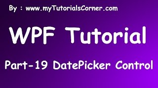 DatePicker Control in WPF