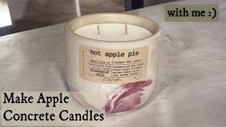 🍎 Make Apple Concrete Candles | *mixing cement all and hydrostone*
