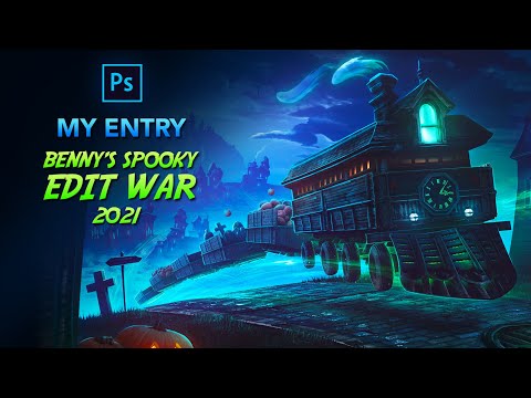 My entry into Benny's Spooky EDIT WAR 2021 - Photoshop Speed Art!
