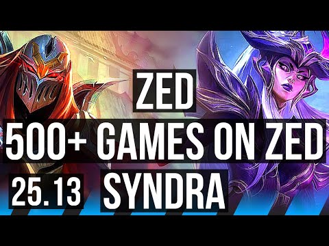ZED vs SYNDRA (MID) | 500+ games, 10/3/5 | NA Master | 25.13