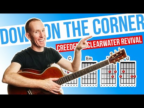 Down On The Corner ★ Creedence Clearwater Revival ★ Acoustic Guitar Lesson [with PDF]