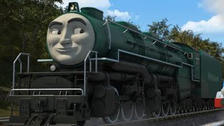 sam the American Engine pulling goods trains yay my favorite character from thomas and friends