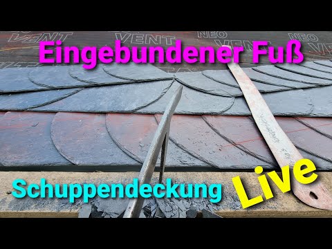 Live vom Schieferdach in Dresden - Fuß ansetzen - Schuppendeckung - Schieferdecker Dresden