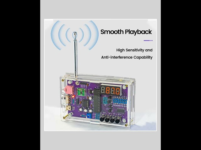 Vídeo relacionado con DONGKER Kit de construcción de altavoces electrónicos DIY con radio FM, amplificador de sonido estéreo con luz indicadora LED, kit de radio DIY con mando a distancia