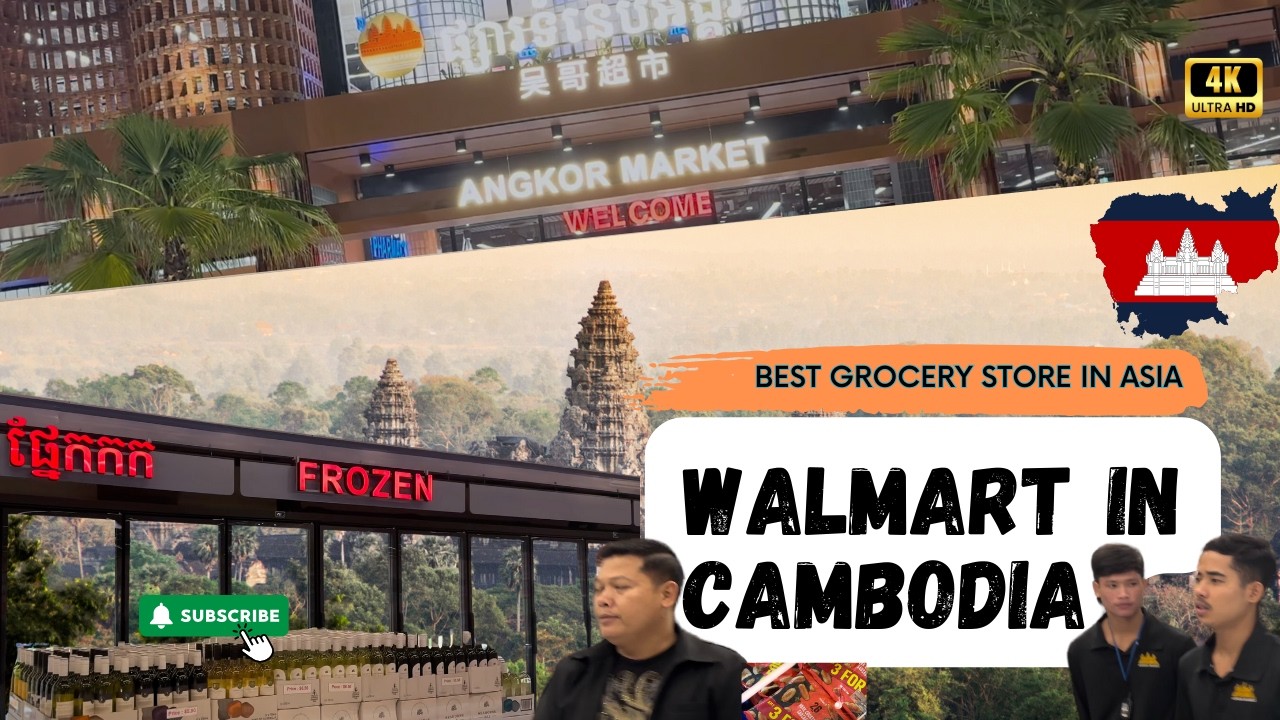 [4K] 🇰🇭 Walking Around Siem Reap´s Brand New Angkor Market  - The Best Place for Expat Groceries