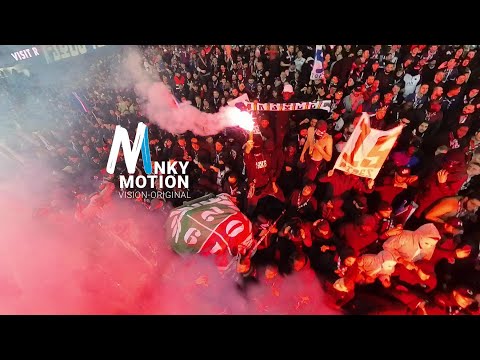 (DRONE 4K) Les 15 ans des Ultras de Paris "La K-Soce Team" au Parc des Princes