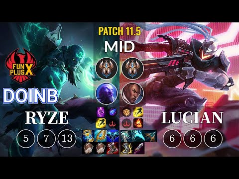 FPX Doinb Ryze vs Lucian Mid - KR Patch 11.5