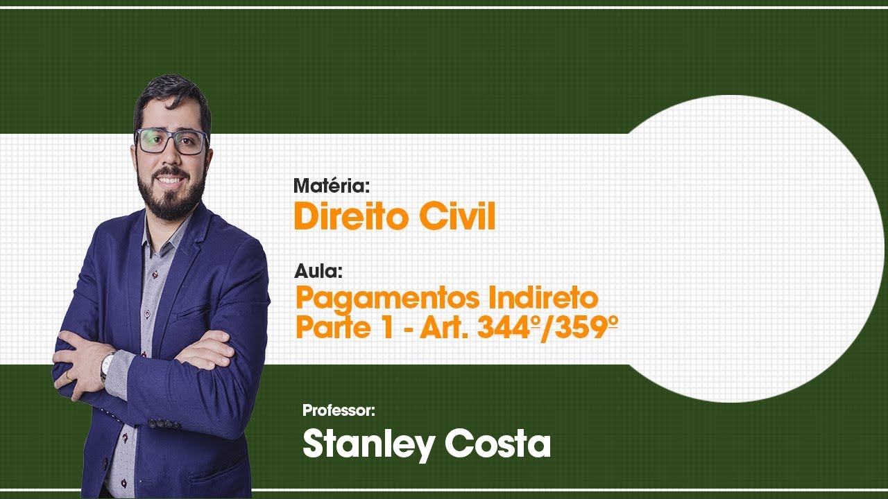 Aula Grátis de Direito Civil - Pagamentos Indireto -  Parte 1 - Isolada - 24/68