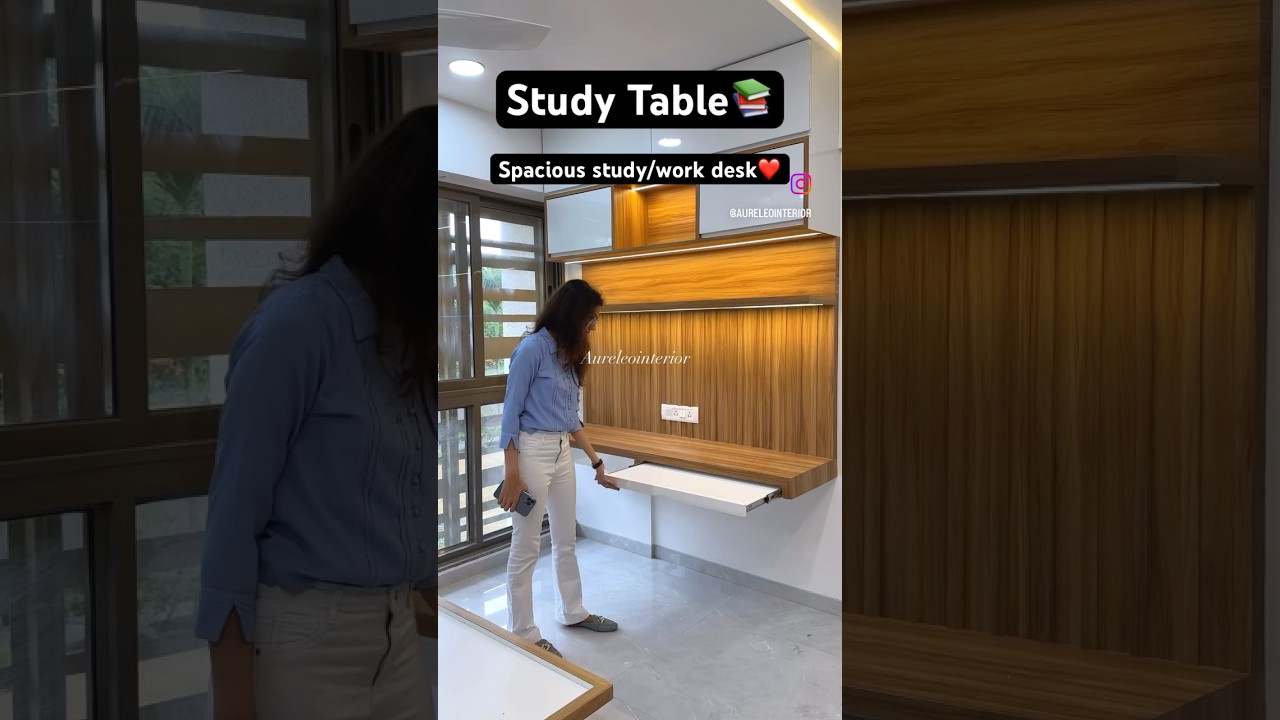 ❤️Check this Bedroom space transformed into study/Work desk 🔥 #shorts #interiordesign #studytable
