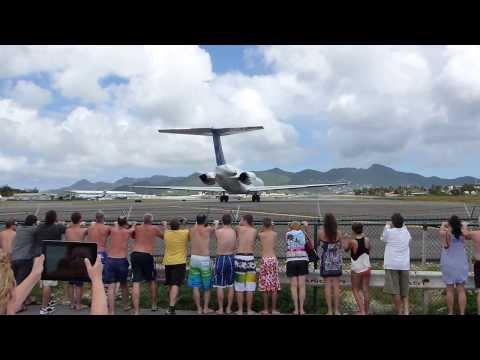 people get blown away at Maho Beach St-Maarten