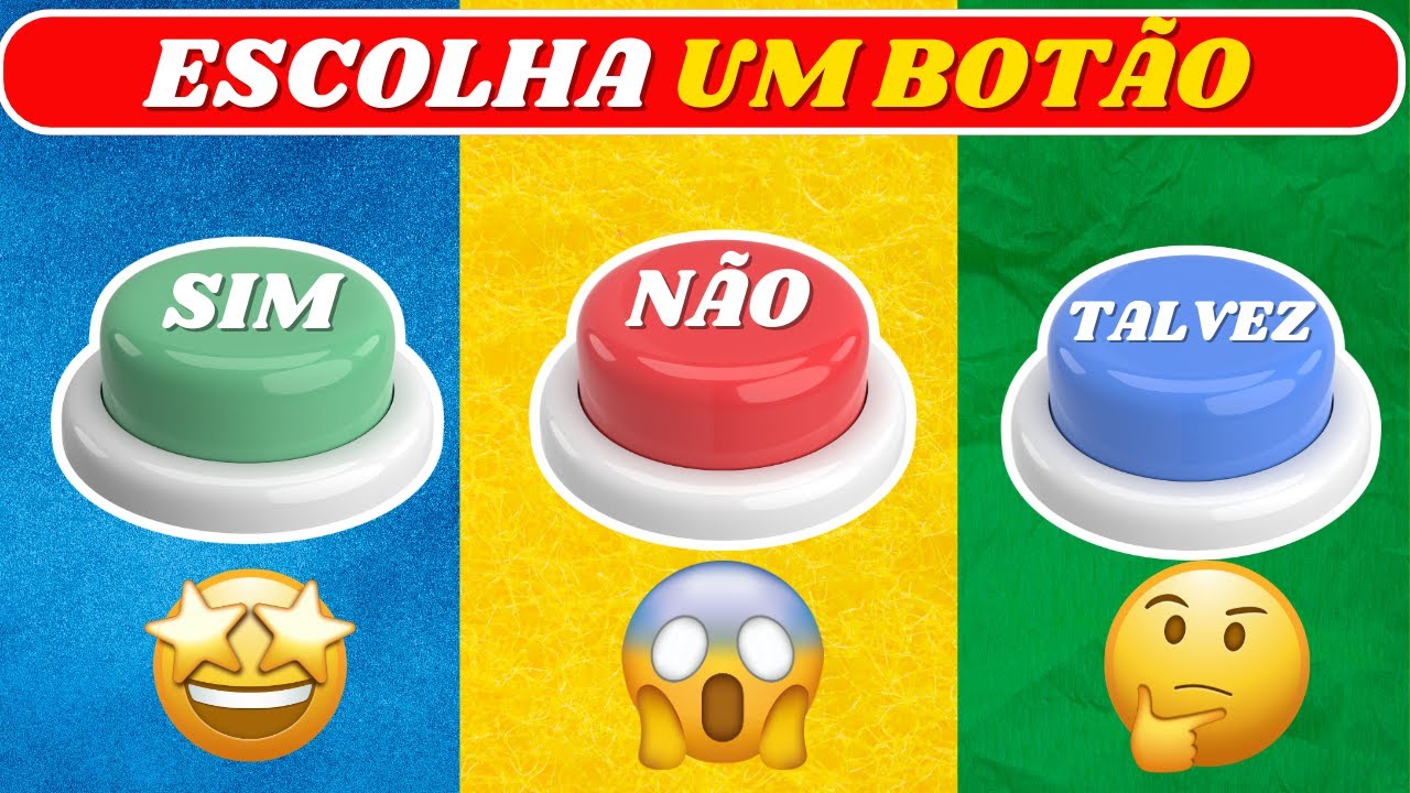 ESCOLHA UM BOTÃO - SIM ou NÃO ou TALVEZ 🟢🔴🔵 Quiz Master BR