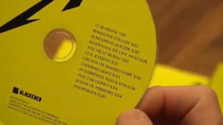 James Hetfield unboxing the new Metallica album 72 Seasons: Vinyl, CD, Cassette