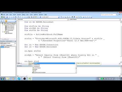 Compare Excel Data Using Recordset - Dhanappa Baddole