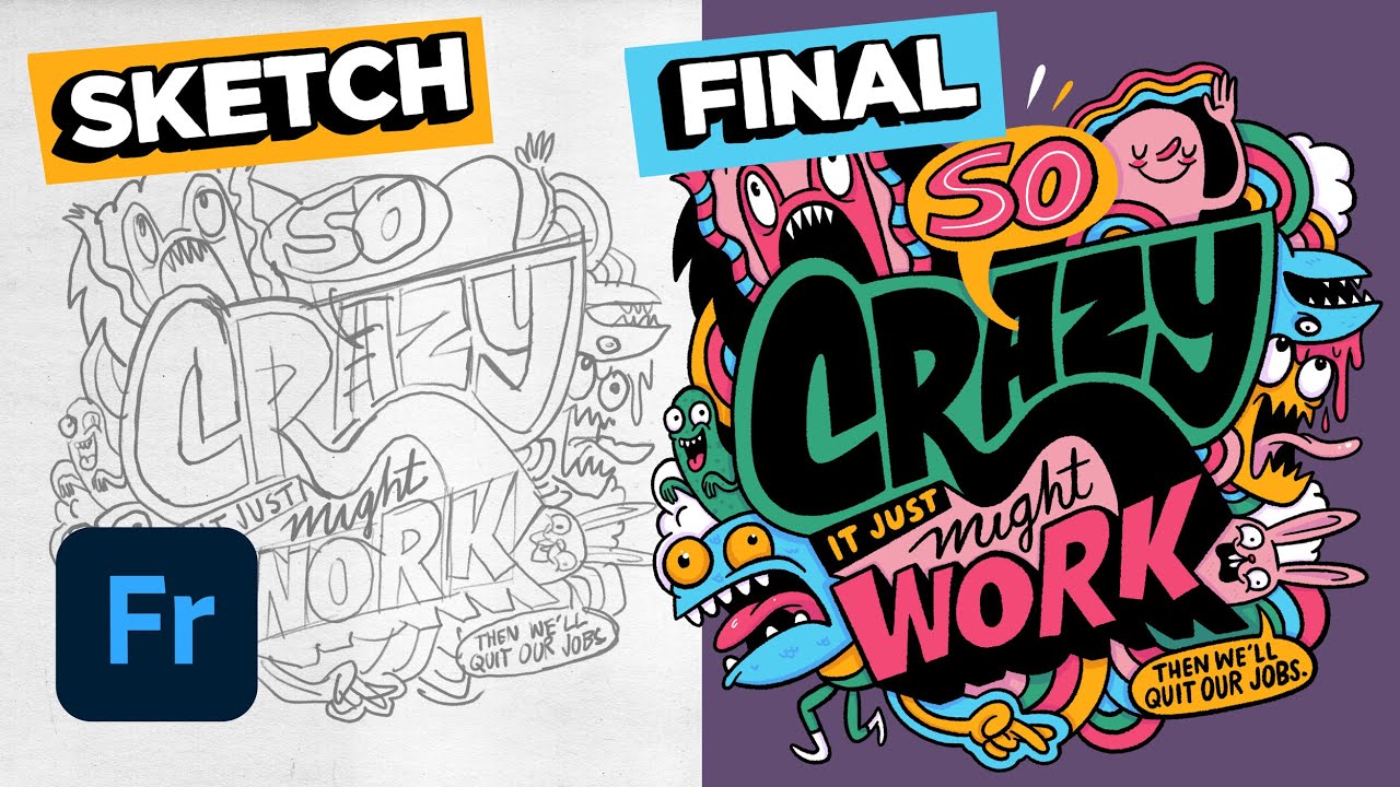 Rough Sketch to Final Art in Adobe Fresco #illustration #adobefresco