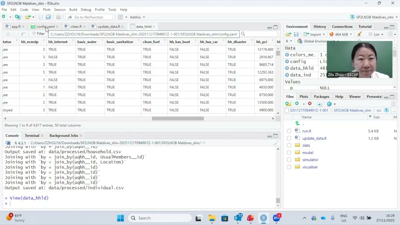 Customizing the SP2LNOB Analysis in R. Modify/Create New Variables