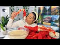 KING CRAB SEAFOOD BOIL FRIED HOT CHEETOS KING CRAB LOBSTER TAILS SHRIMP WITH CHEESE