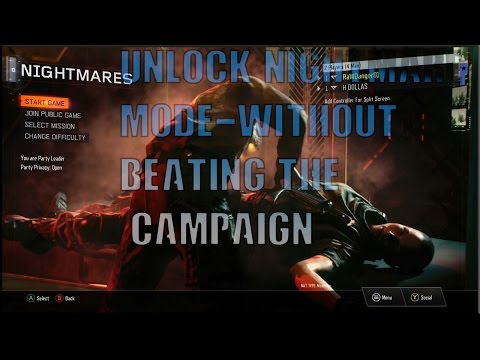 Black Ops 3 - How To Unlock NIGHTMARES MODE Without Completing Campaign (BO3 Zombies Campaign)