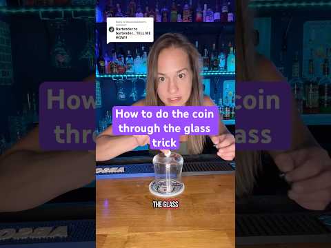 how to do the coin through the glass trick #magictricks #bartender #bartrick