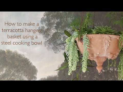 How to make a terracotta hanging basket using a steel cooking bowl DIY