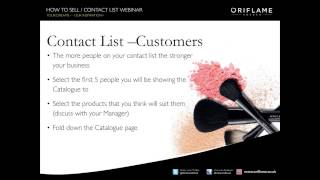 CONTACT LIST and  HOW TO SELL oriflame