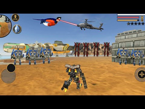 Vegas Crime Simulator(Transformer Fight Red Car Robot)Car Robot Destroy Thought- Android Gameplay HD