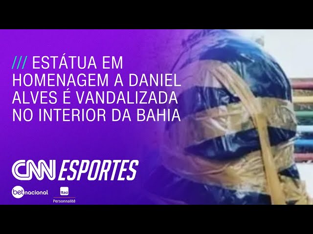 Estátua em homenagem a Daniel Alves é vandalizada no interior da Bahia | CNN NOVO DIA