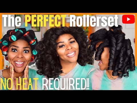 How To Do a ROLLER SET on Black Natural Hair | NO HEAT...