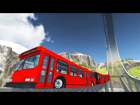 BeamNG DRIVE - Articulated Bus Crashes #11
