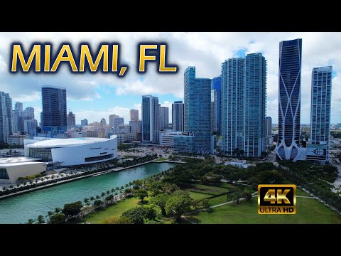 Flying over Miami by Drone [4K]