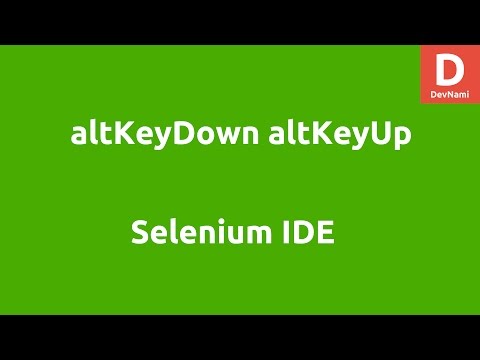 Selenium IDE altKeyDown altKeyUp Command