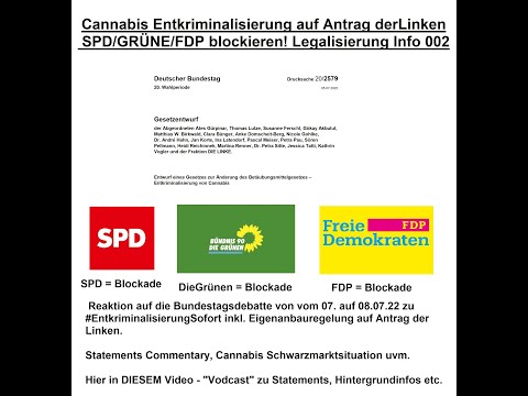 Cannabis Entkriminalisierung auf Antrag derLinken - SPD/GRÜNE/FDP blockieren! Legalisierung Info 002